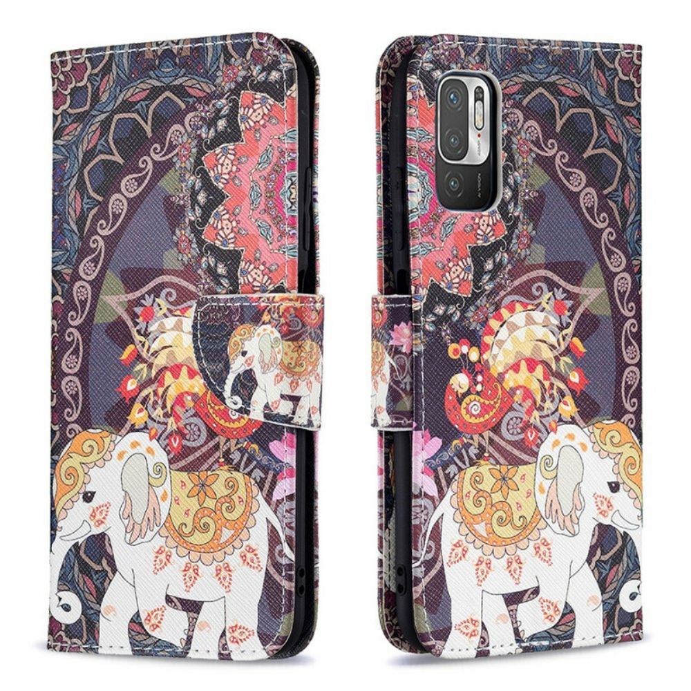 Flip Case Für Xiaomi Redmi Note 10 5G / Poco M3 Pro 5G Indischer Elefant