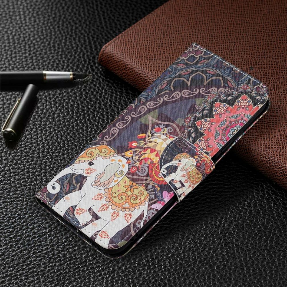 Flip Case Für Xiaomi Redmi Note 10 5G / Poco M3 Pro 5G Indischer Elefant