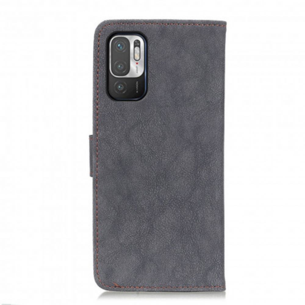 Flip Case Für Xiaomi Redmi Note 10 5G / Poco M3 Pro 5G Khazneh Retro Spaltleder