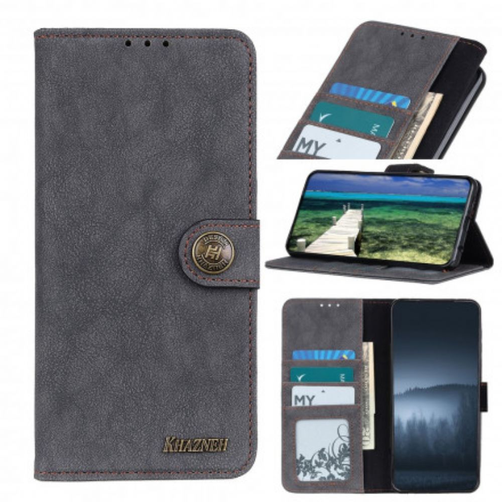 Flip Case Für Xiaomi Redmi Note 10 5G / Poco M3 Pro 5G Khazneh Retro Spaltleder