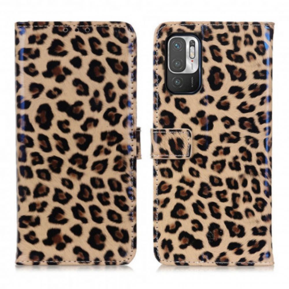 Flip Case Für Xiaomi Redmi Note 10 5G / Poco M3 Pro 5G Leopard