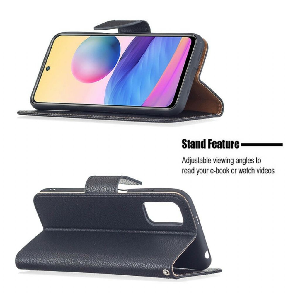 Flip Case Für Xiaomi Redmi Note 10 5G / Poco M3 Pro 5G Flip Case Litschi-klappe Schräg