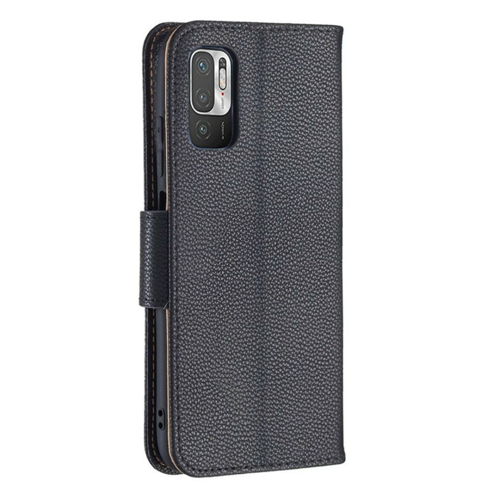 Flip Case Für Xiaomi Redmi Note 10 5G / Poco M3 Pro 5G Flip Case Litschi-klappe Schräg