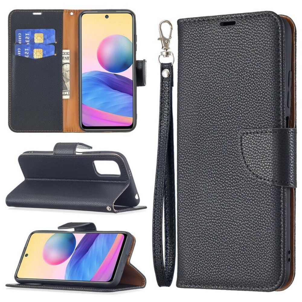 Flip Case Für Xiaomi Redmi Note 10 5G / Poco M3 Pro 5G Flip Case Litschi-klappe Schräg