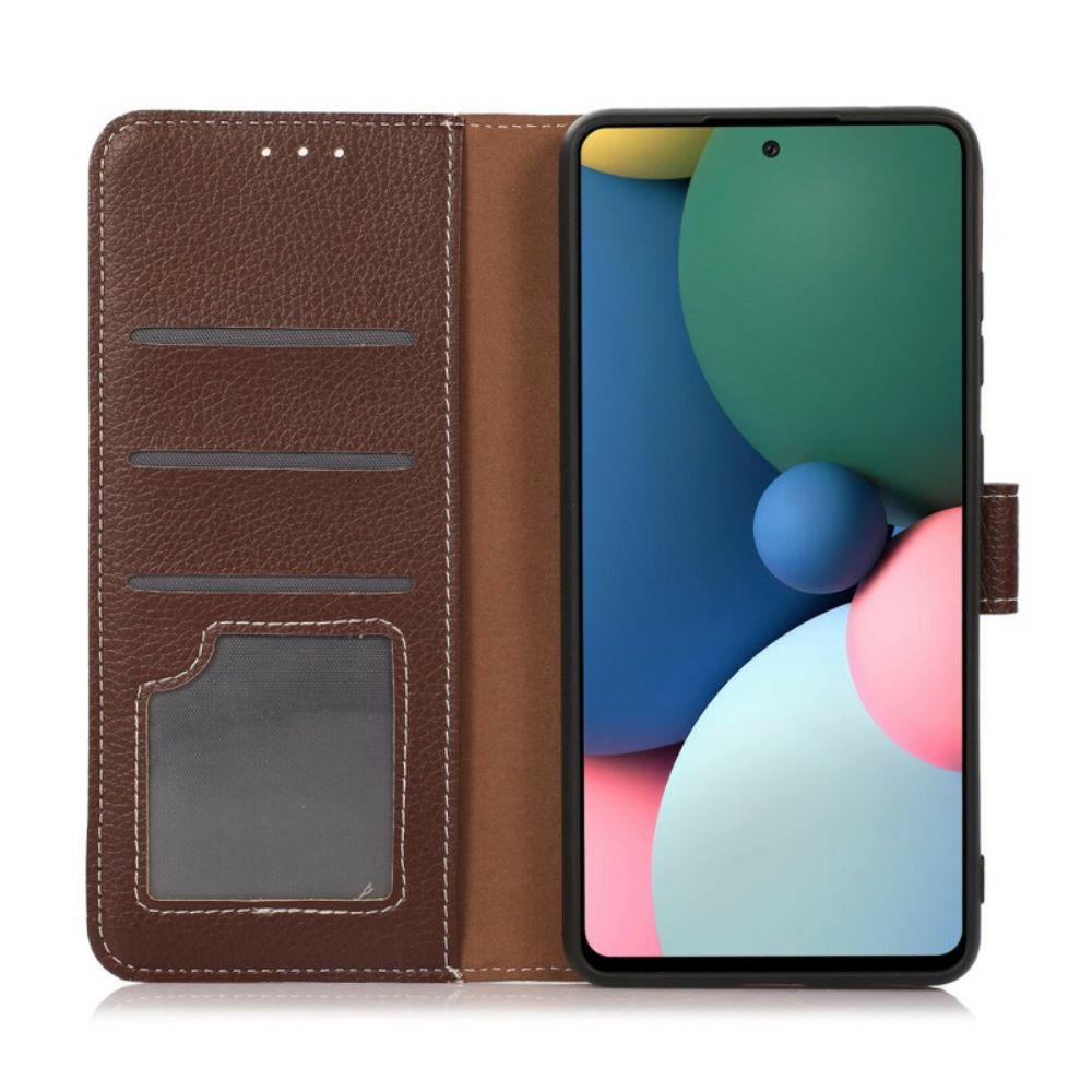 Flip Case Für Xiaomi Redmi Note 10 5G / Poco M3 Pro 5G Litschi-textur