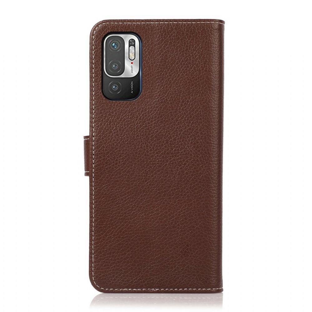 Flip Case Für Xiaomi Redmi Note 10 5G / Poco M3 Pro 5G Litschi-textur