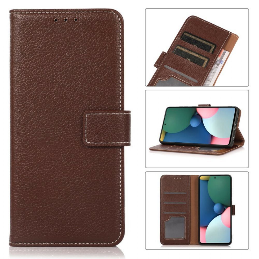 Flip Case Für Xiaomi Redmi Note 10 5G / Poco M3 Pro 5G Litschi-textur