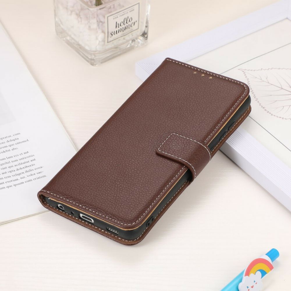 Flip Case Für Xiaomi Redmi Note 10 5G / Poco M3 Pro 5G Litschi-textur