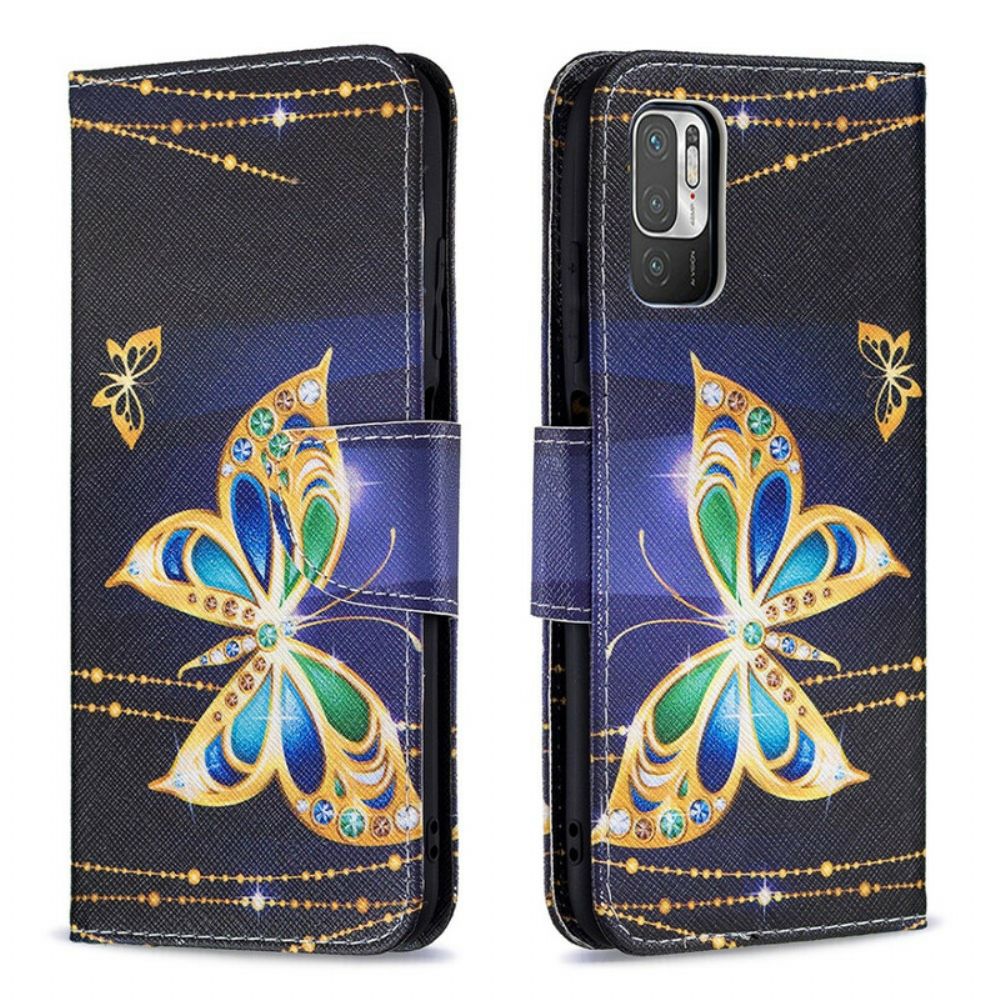 Flip Case Für Xiaomi Redmi Note 10 5G / Poco M3 Pro 5G Magischer Schmetterling