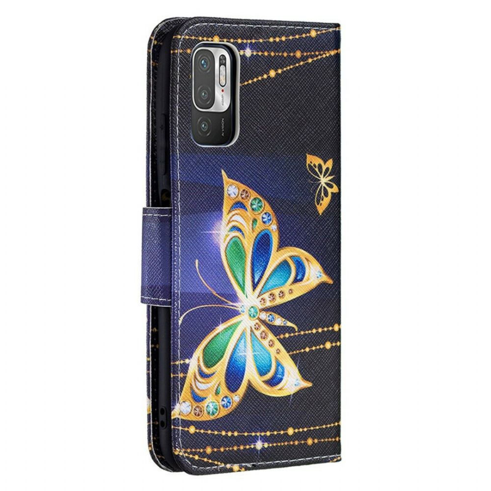 Flip Case Für Xiaomi Redmi Note 10 5G / Poco M3 Pro 5G Magischer Schmetterling