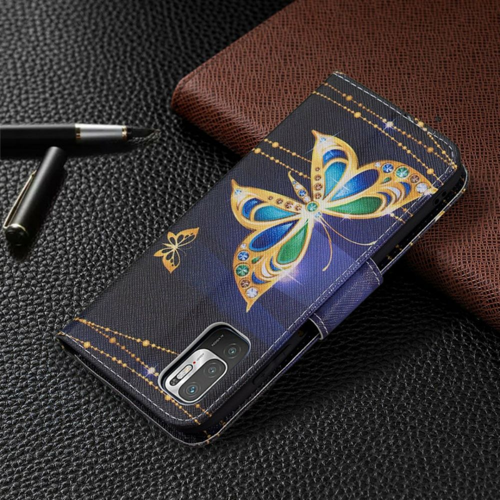 Flip Case Für Xiaomi Redmi Note 10 5G / Poco M3 Pro 5G Magischer Schmetterling