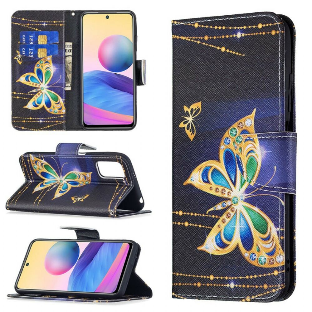 Flip Case Für Xiaomi Redmi Note 10 5G / Poco M3 Pro 5G Magischer Schmetterling