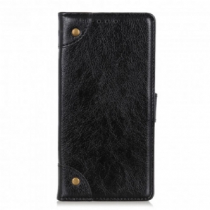 Flip Case Für Xiaomi Redmi Note 10 5G / Poco M3 Pro 5G Nappaleder-stil Mit Vintage-nieten