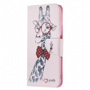 Flip Case Für Xiaomi Redmi Note 10 5G / Poco M3 Pro 5G Nerdige Giraffe