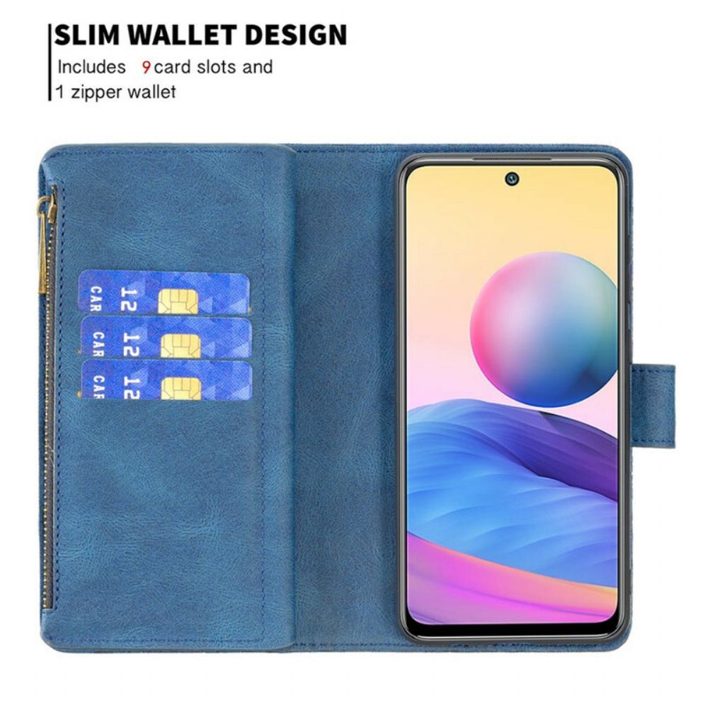 Flip Case Für Xiaomi Redmi Note 10 5G / Poco M3 Pro 5G Reißverschlusstasche Schmetterling