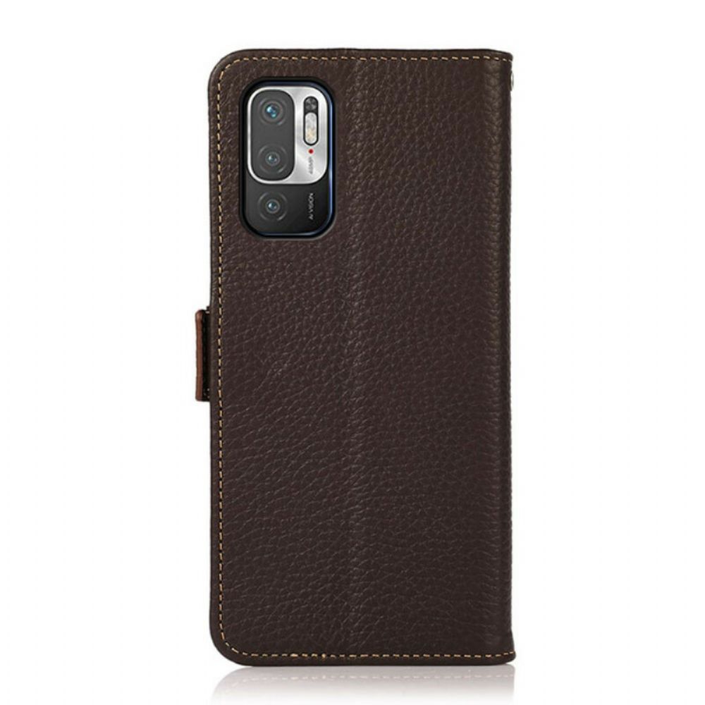 Flip Case Für Xiaomi Redmi Note 10 5G / Poco M3 Pro 5G Rfid Litschi-leder