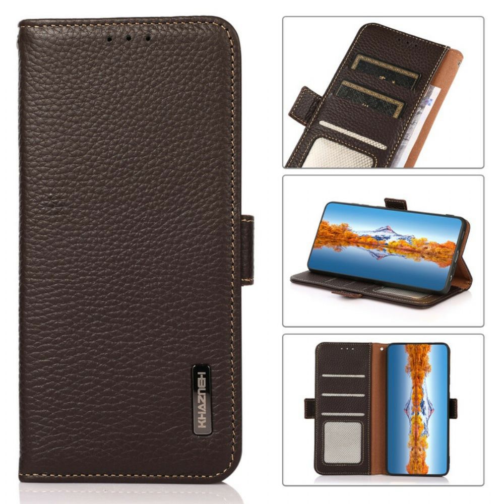 Flip Case Für Xiaomi Redmi Note 10 5G / Poco M3 Pro 5G Rfid Litschi-leder