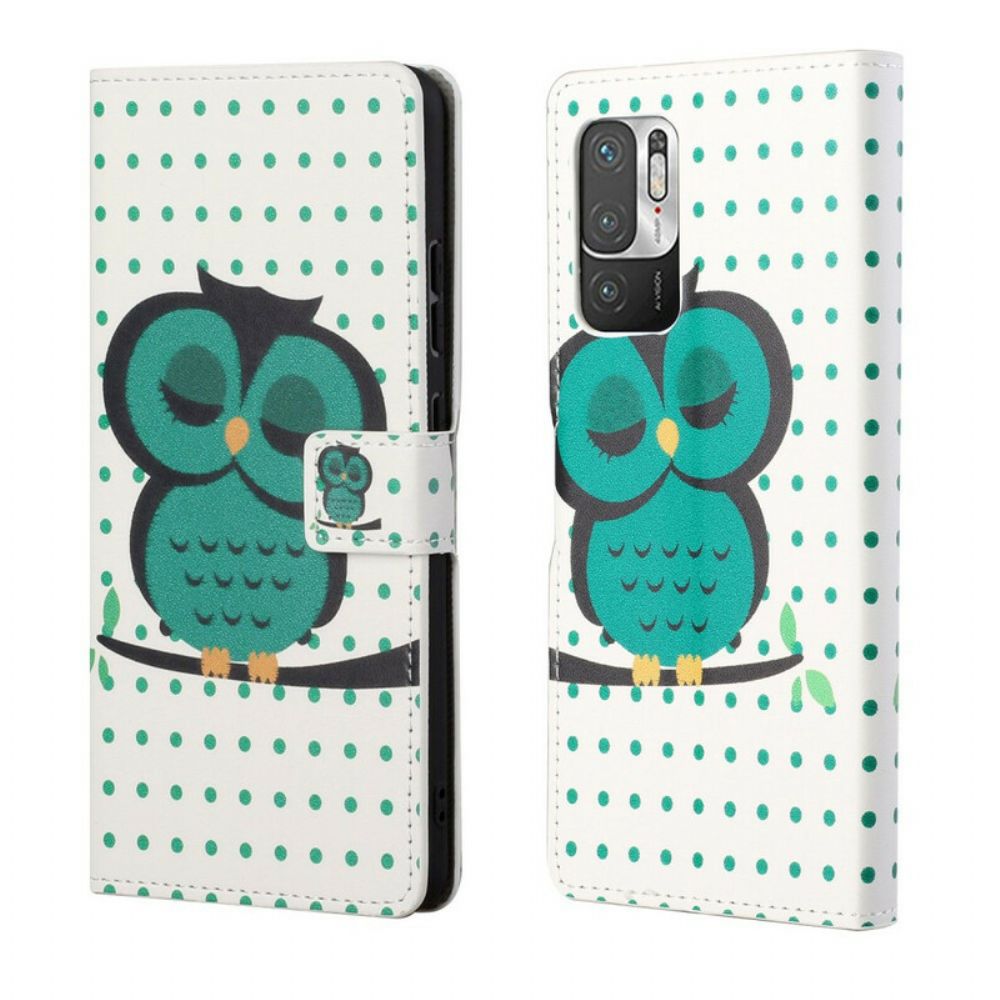 Flip Case Für Xiaomi Redmi Note 10 5G / Poco M3 Pro 5G Schlafende Eule