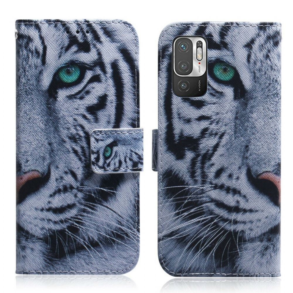 Flip Case Für Xiaomi Redmi Note 10 5G / Poco M3 Pro 5G Tigergesicht