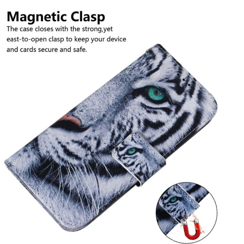 Flip Case Für Xiaomi Redmi Note 10 5G / Poco M3 Pro 5G Tigergesicht