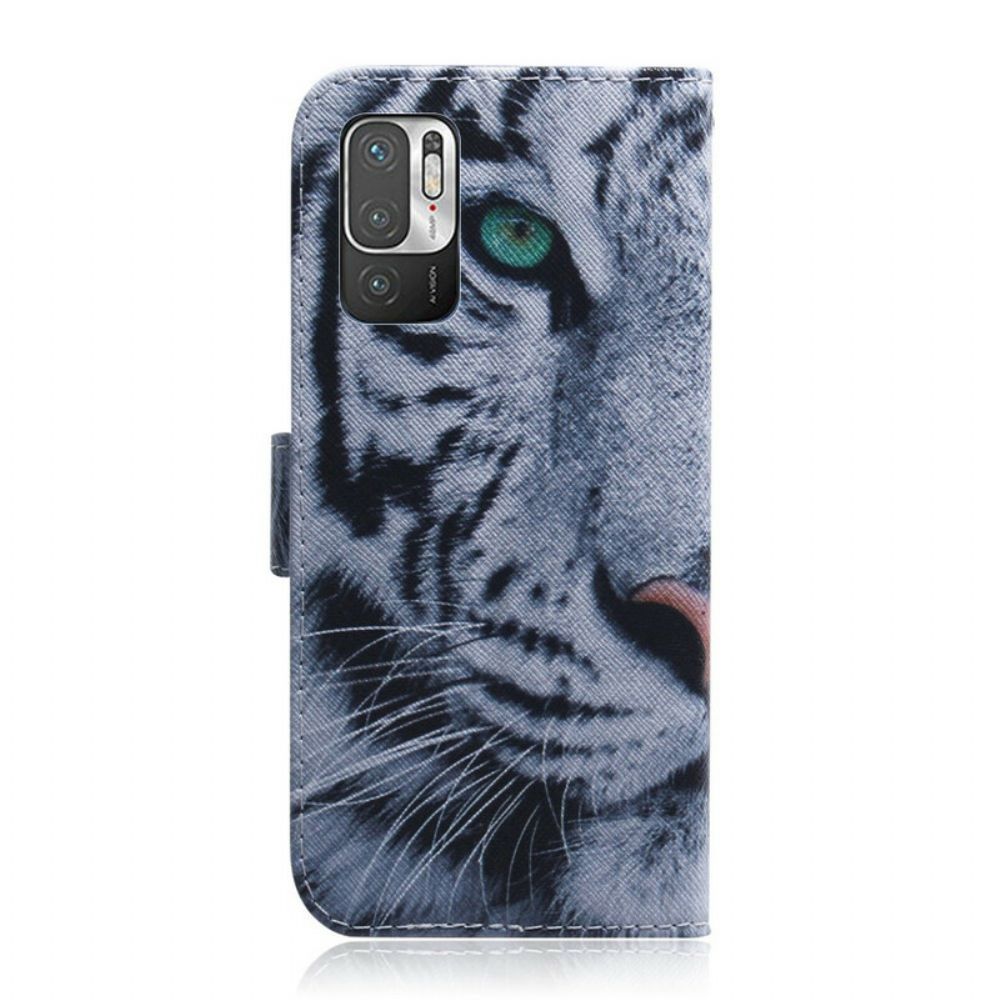 Flip Case Für Xiaomi Redmi Note 10 5G / Poco M3 Pro 5G Tigergesicht