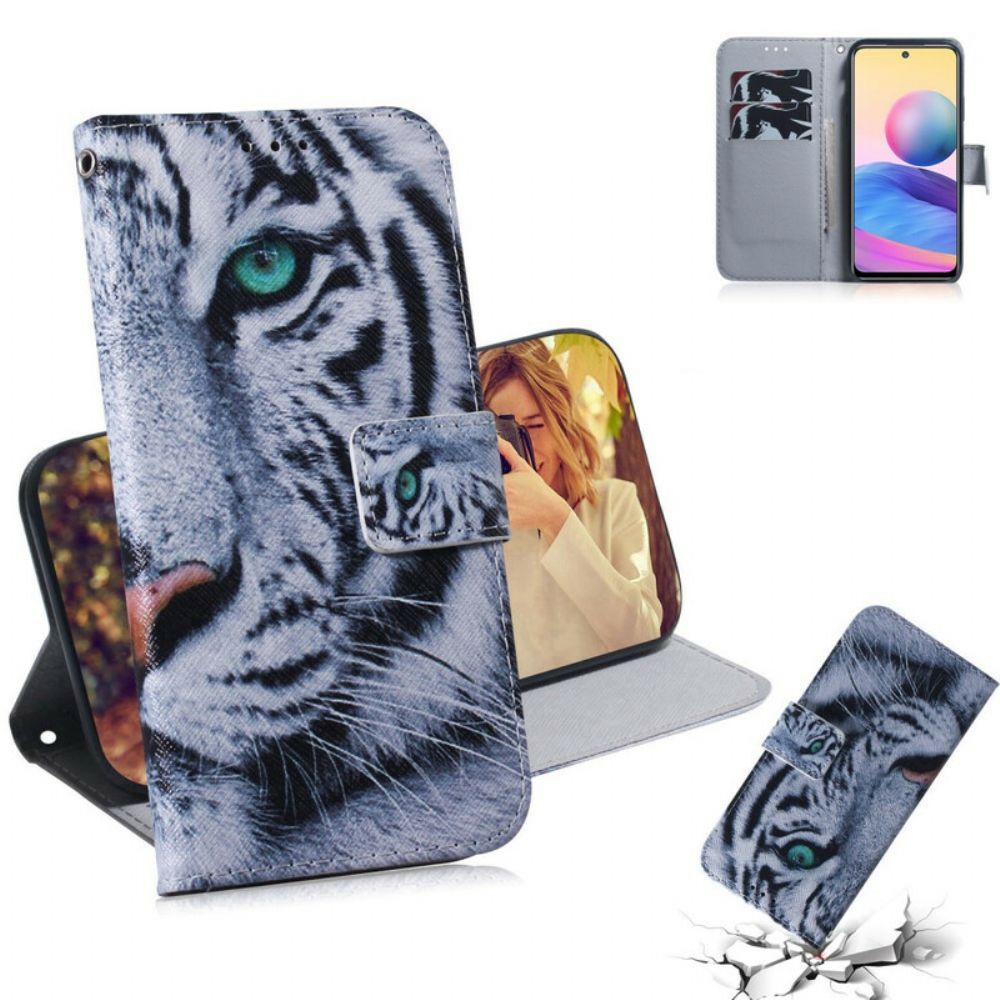 Flip Case Für Xiaomi Redmi Note 10 5G / Poco M3 Pro 5G Tigergesicht