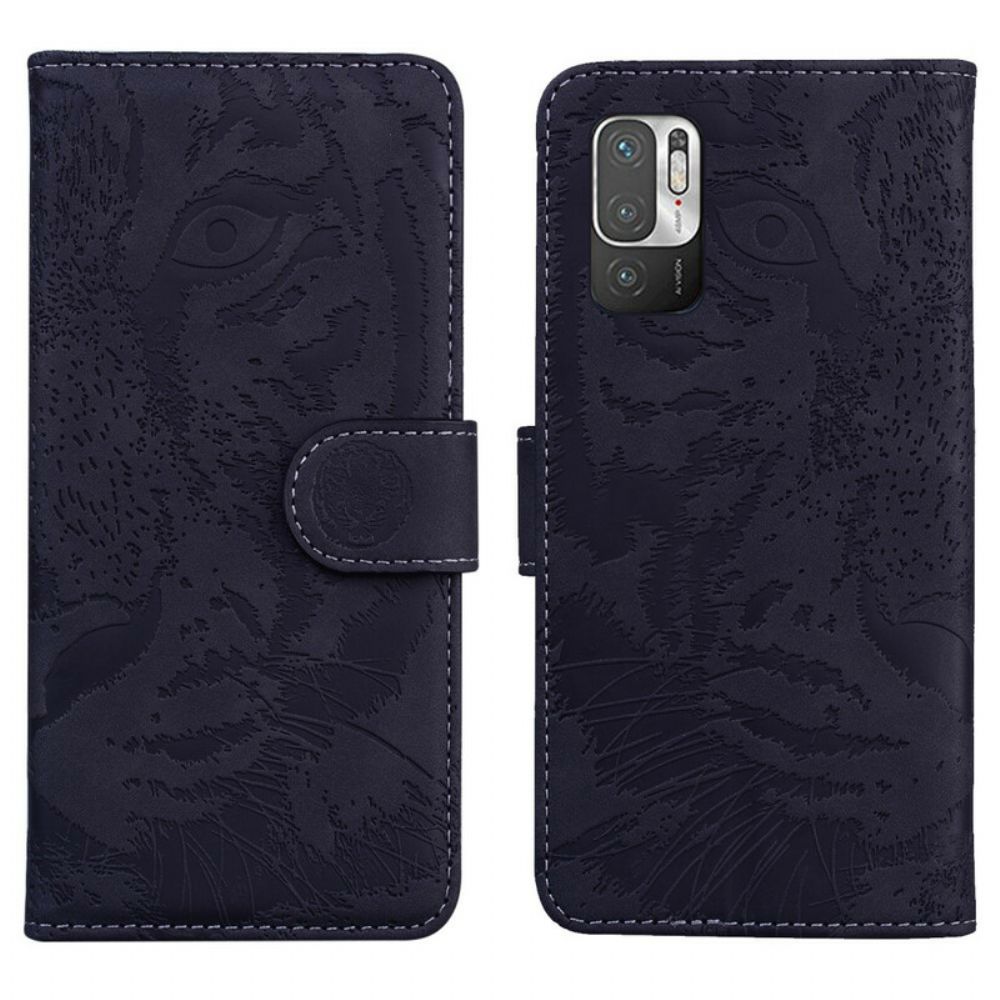 Flip Case Für Xiaomi Redmi Note 10 5G / Poco M3 Pro 5G Tigergesichtsdruck