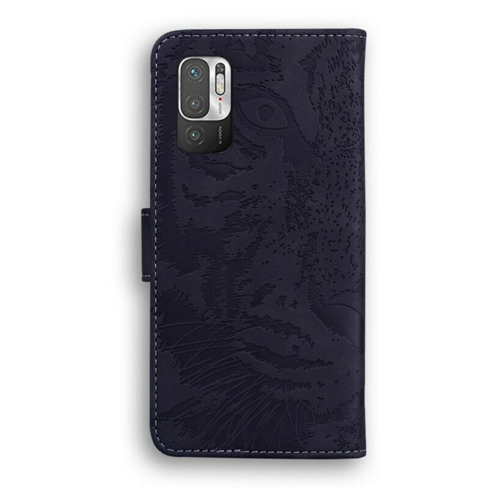 Flip Case Für Xiaomi Redmi Note 10 5G / Poco M3 Pro 5G Tigergesichtsdruck