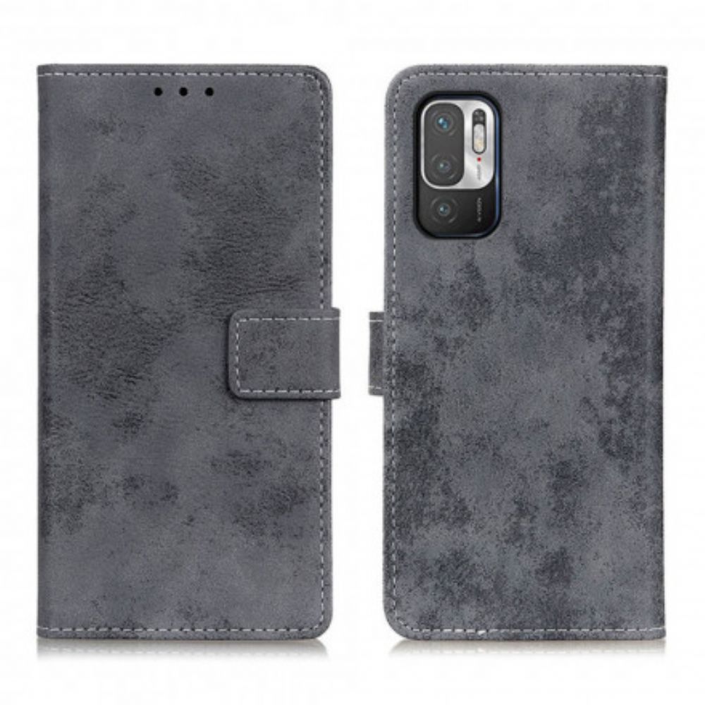 Flip Case Für Xiaomi Redmi Note 10 5G / Poco M3 Pro 5G Vintage-leder-effekt