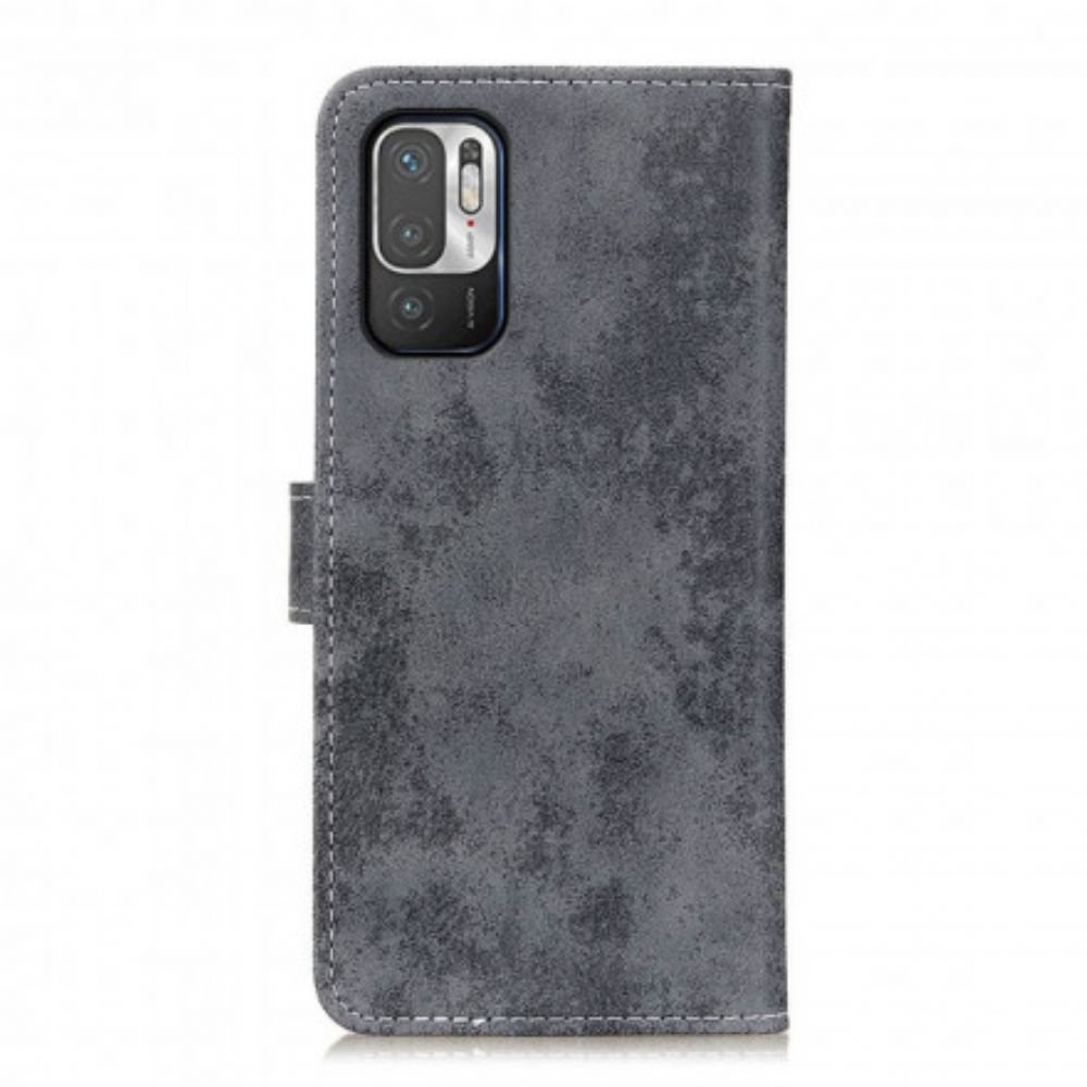 Flip Case Für Xiaomi Redmi Note 10 5G / Poco M3 Pro 5G Vintage-leder-effekt