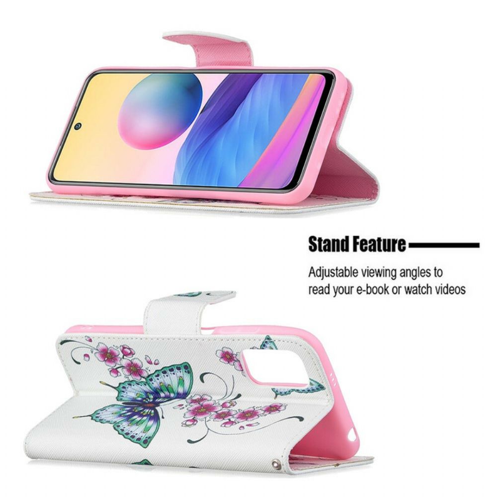 Flip Case Für Xiaomi Redmi Note 10 5G / Poco M3 Pro 5G Wunderbare Schmetterlinge