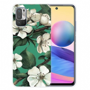 Handyhülle Für Xiaomi Redmi Note 10 5G / Poco M3 Pro 5G Gemalte Weiße Blumen