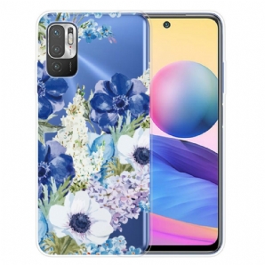 Hülle Für Xiaomi Redmi Note 10 5G / Poco M3 Pro 5G Aquarell Blaue Blumen