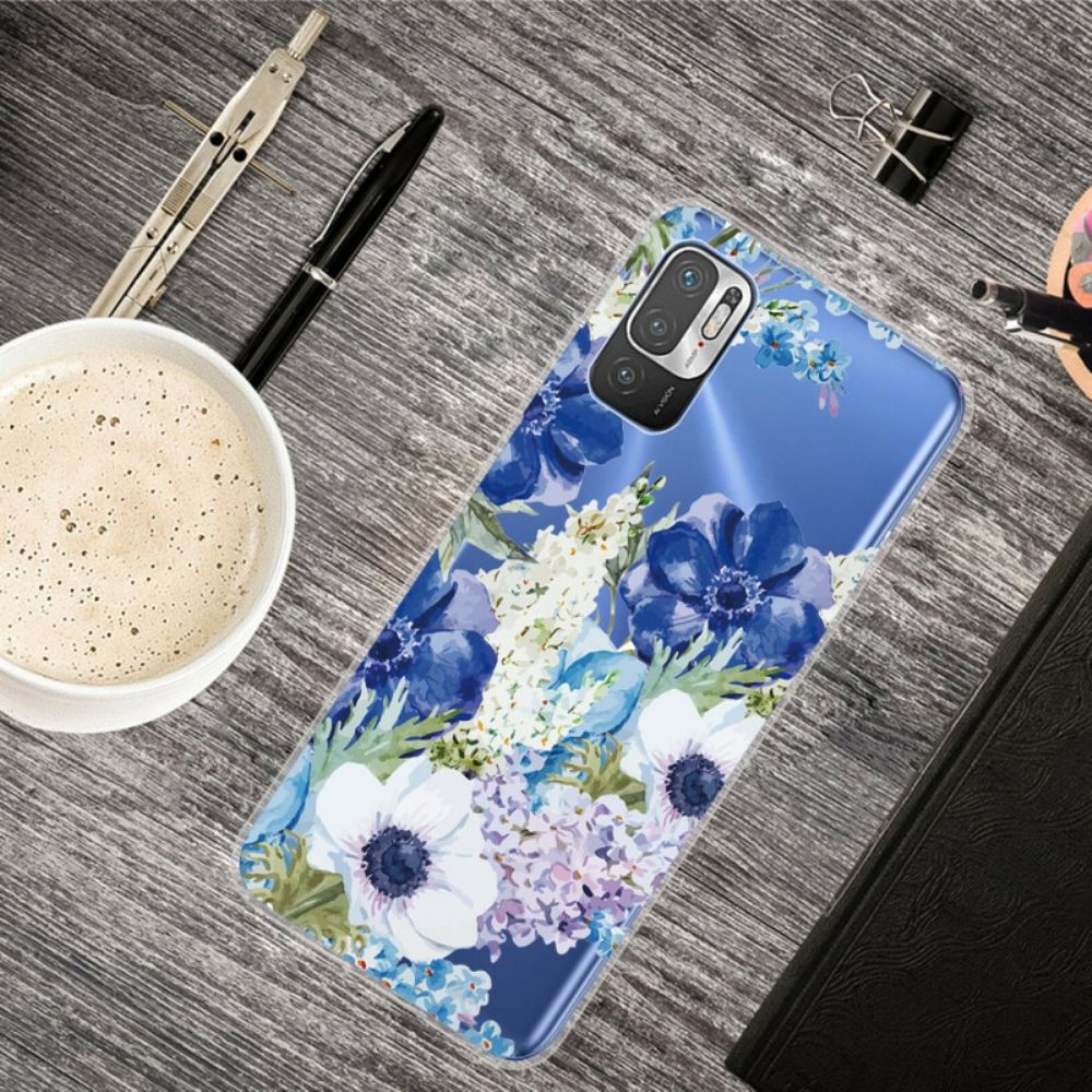 Hülle Für Xiaomi Redmi Note 10 5G / Poco M3 Pro 5G Aquarell Blaue Blumen