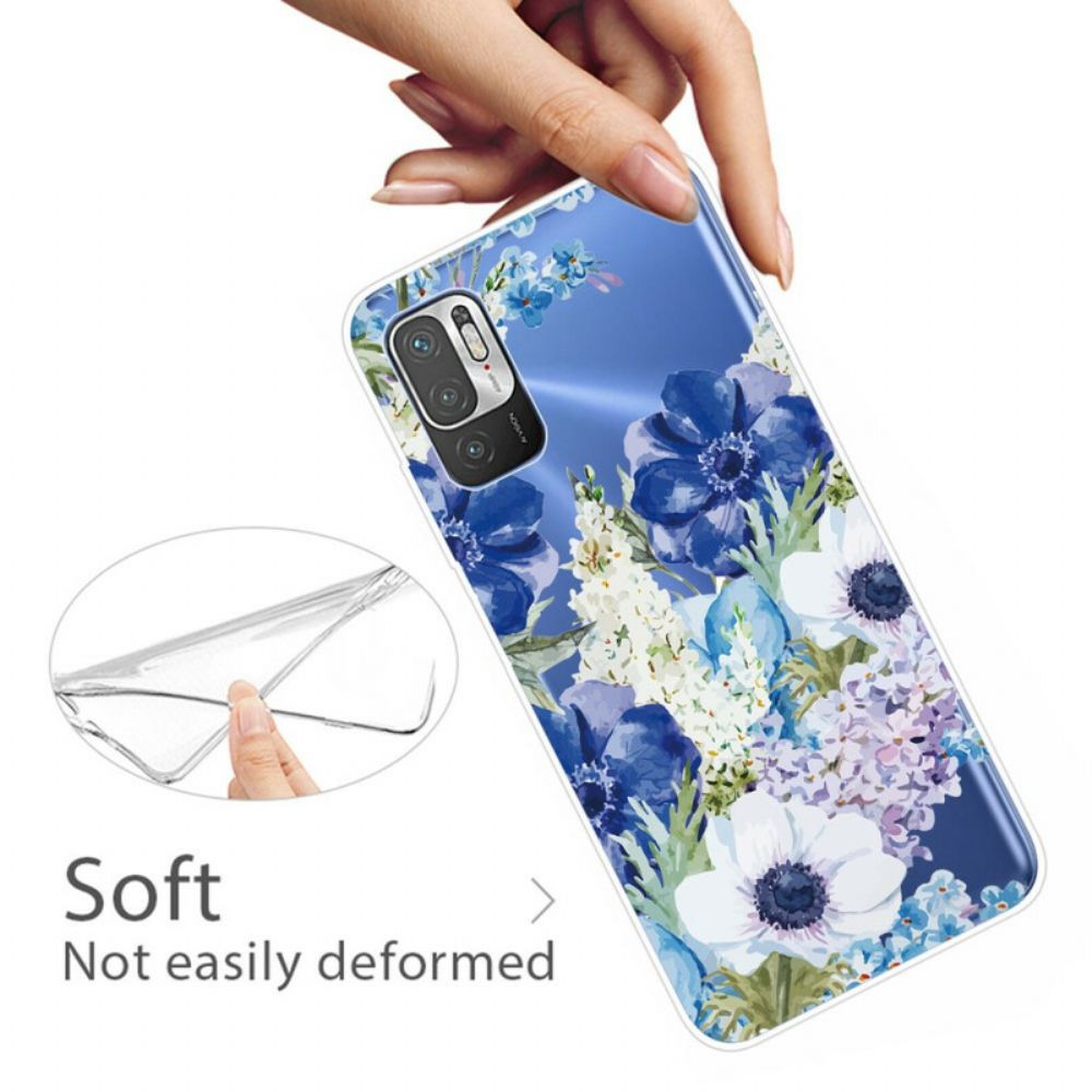 Hülle Für Xiaomi Redmi Note 10 5G / Poco M3 Pro 5G Aquarell Blaue Blumen