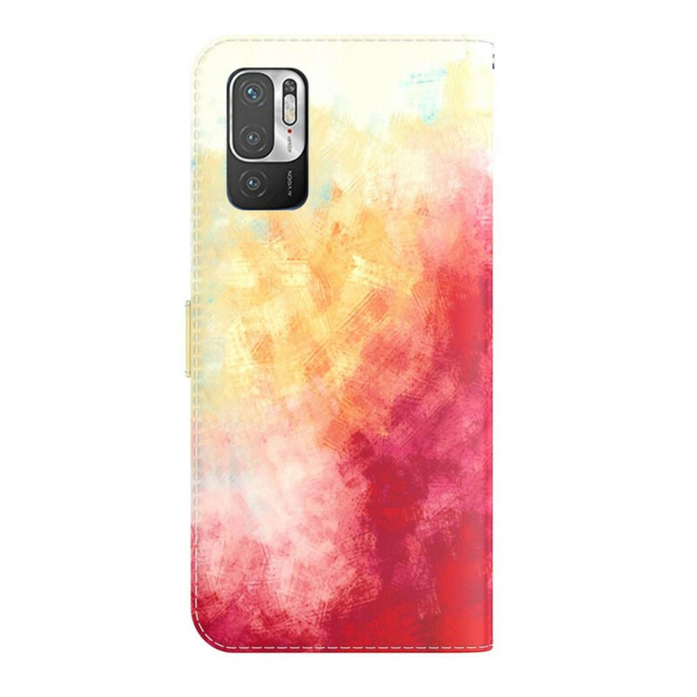 Lederhüllen Für Xiaomi Redmi Note 10 5G / Poco M3 Pro 5G Aquarell