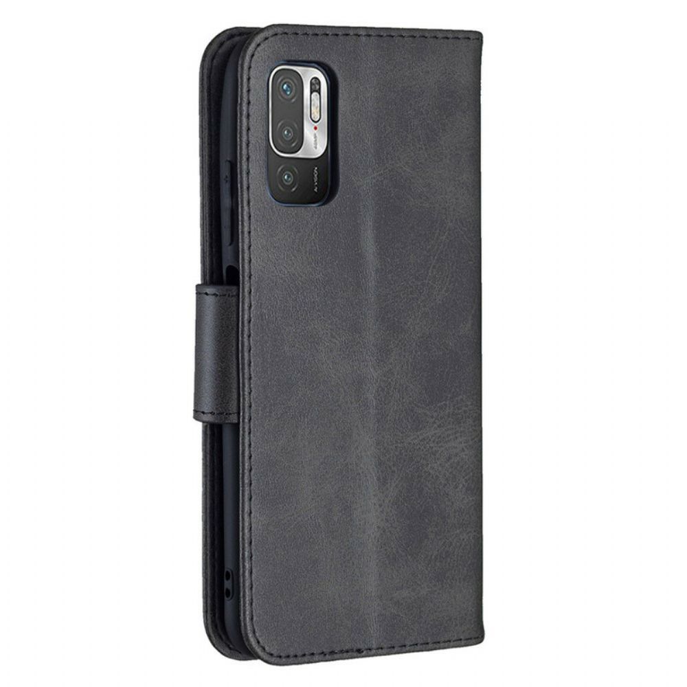 Lederhüllen Für Xiaomi Redmi Note 10 5G / Poco M3 Pro 5G Flip Case Glatte Schräge Klappe