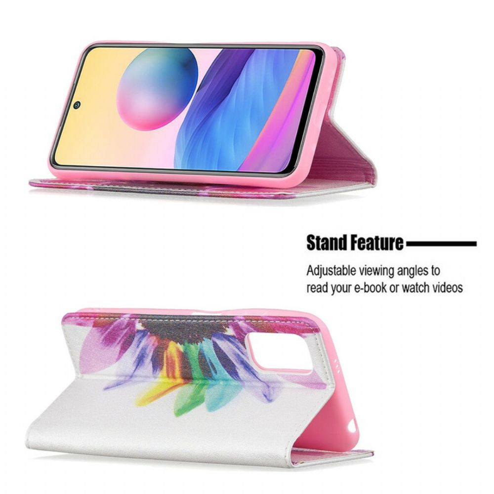 Schutzhülle Für Xiaomi Redmi Note 10 5G / Poco M3 Pro 5G Flip Case Aquarell Blume