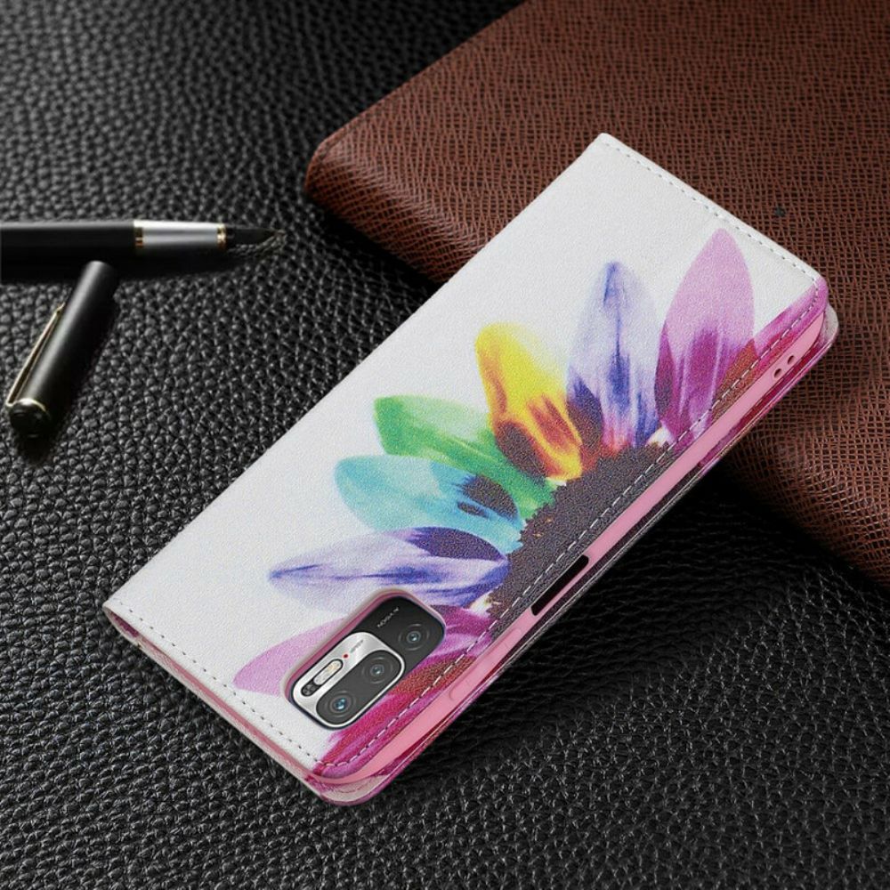 Schutzhülle Für Xiaomi Redmi Note 10 5G / Poco M3 Pro 5G Flip Case Aquarell Blume