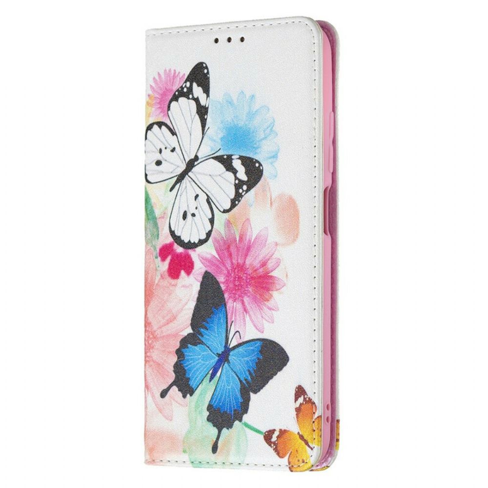 Schutzhülle Für Xiaomi Redmi Note 10 5G / Poco M3 Pro 5G Flip Case Bunte Schmetterlinge