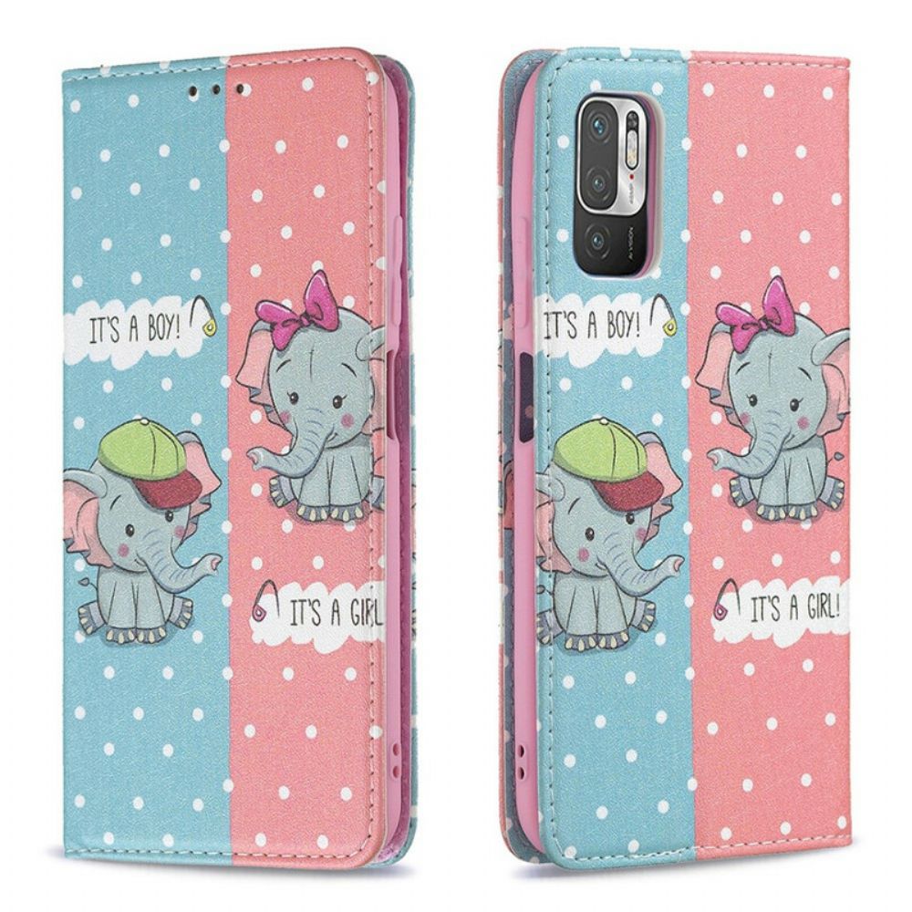 Schutzhülle Für Xiaomi Redmi Note 10 5G / Poco M3 Pro 5G Flip Case Elefantenbabys