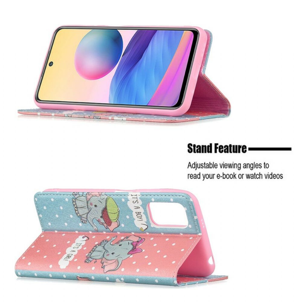 Schutzhülle Für Xiaomi Redmi Note 10 5G / Poco M3 Pro 5G Flip Case Elefantenbabys