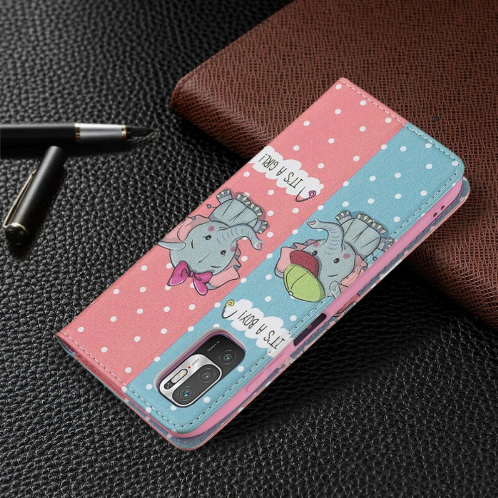 Schutzhülle Für Xiaomi Redmi Note 10 5G / Poco M3 Pro 5G Flip Case Elefantenbabys