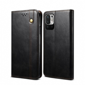 Schutzhülle Für Xiaomi Redmi Note 10 5G / Poco M3 Pro 5G Flip Case Gewachstes Kunstleder