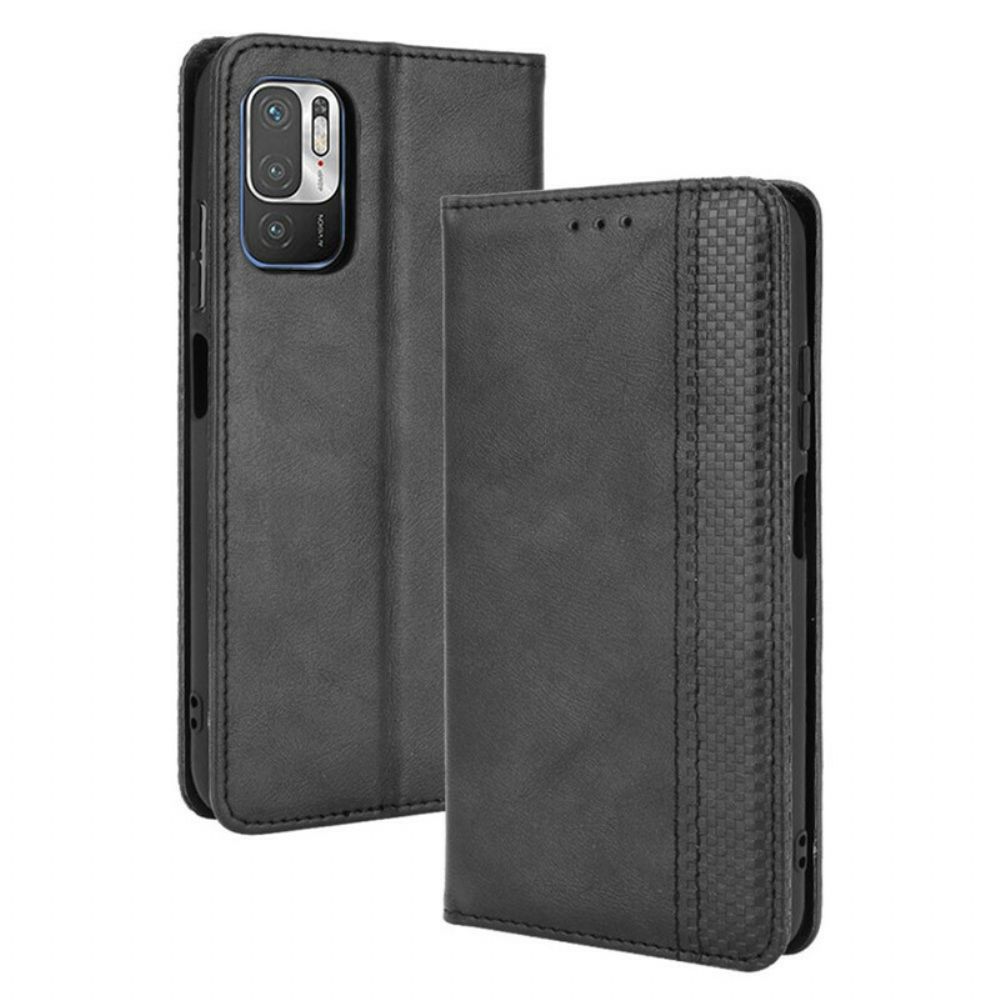 Schutzhülle Für Xiaomi Redmi Note 10 5G / Poco M3 Pro 5G Flip Case Stilisierter Vintage-ledereffekt