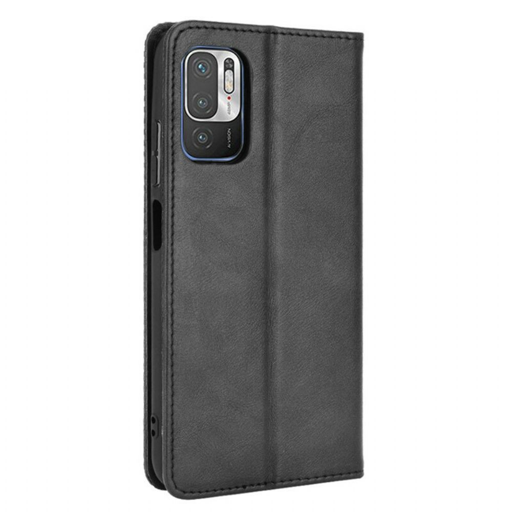 Schutzhülle Für Xiaomi Redmi Note 10 5G / Poco M3 Pro 5G Flip Case Stilisierter Vintage-ledereffekt