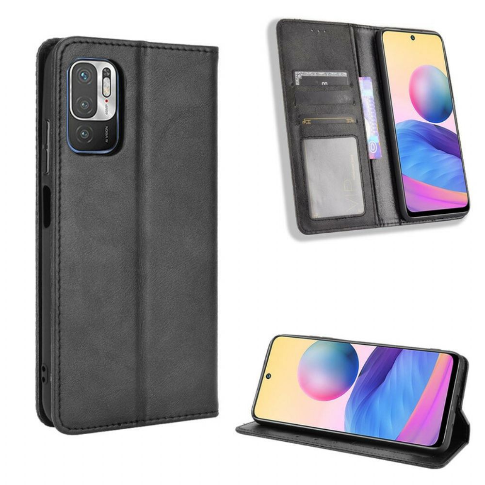 Schutzhülle Für Xiaomi Redmi Note 10 5G / Poco M3 Pro 5G Flip Case Stilisierter Vintage-ledereffekt