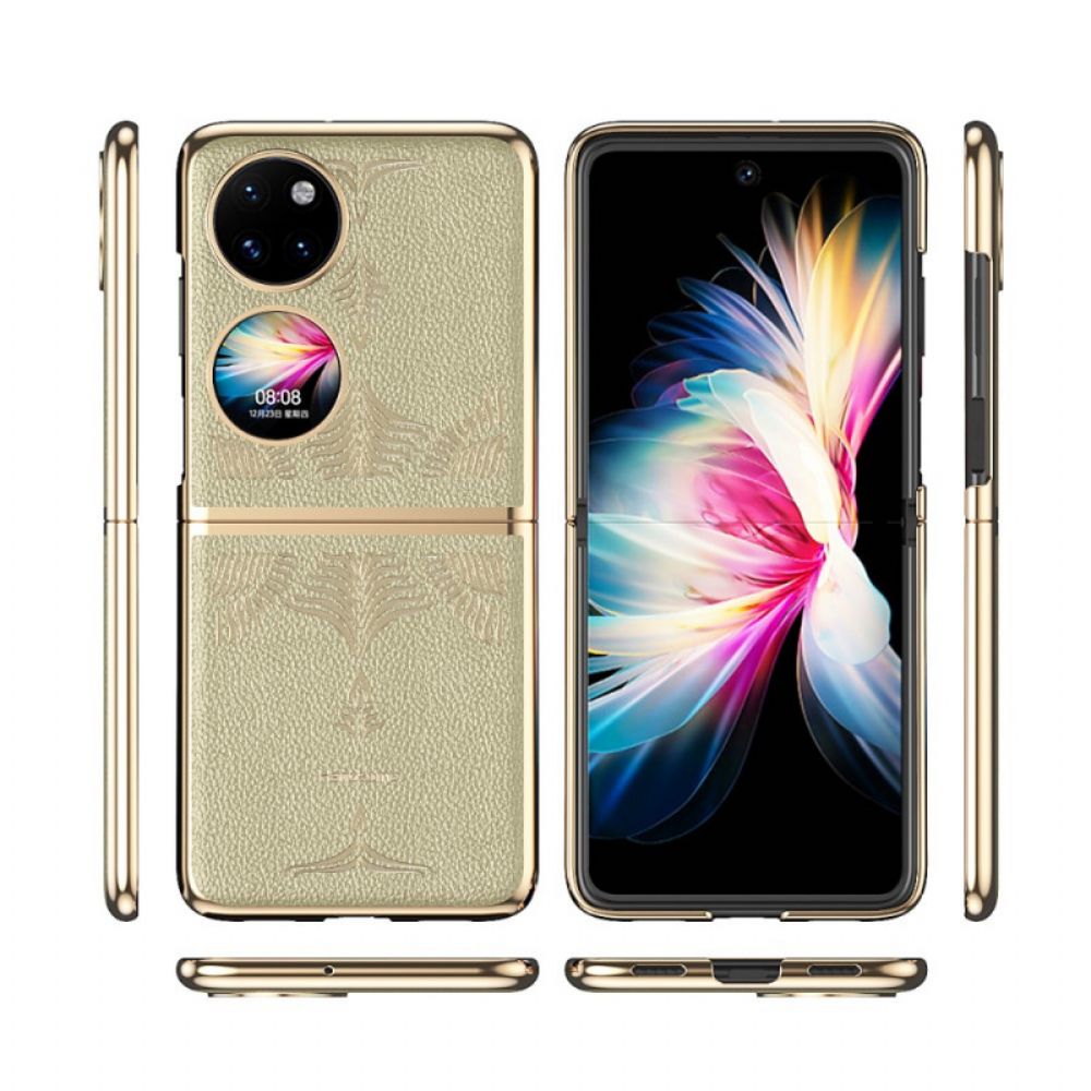 Handyhülle Für Huawei P50 Pocket Kunstleder Mit Retro-blumenmuster