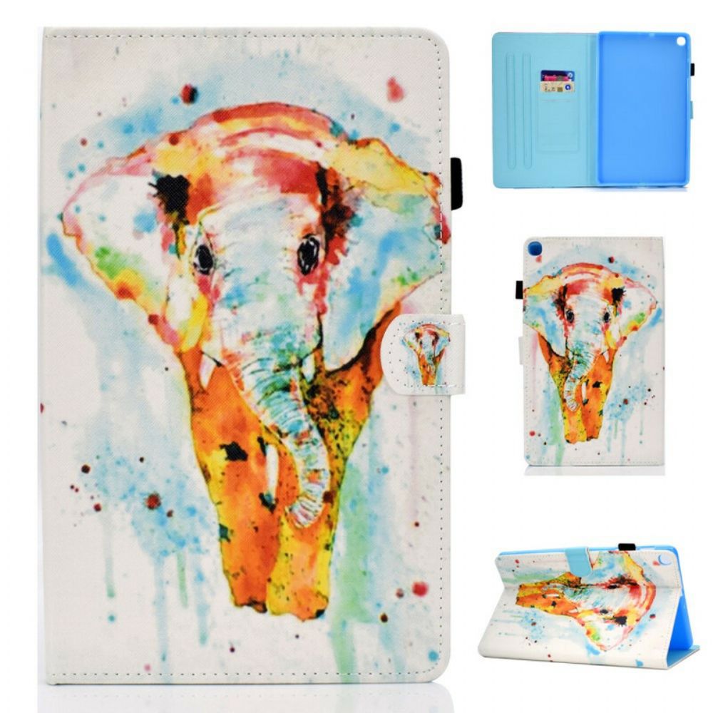 Flip Case Für Samsung Galaxy Tab S6 Lite Aquarell Elefant