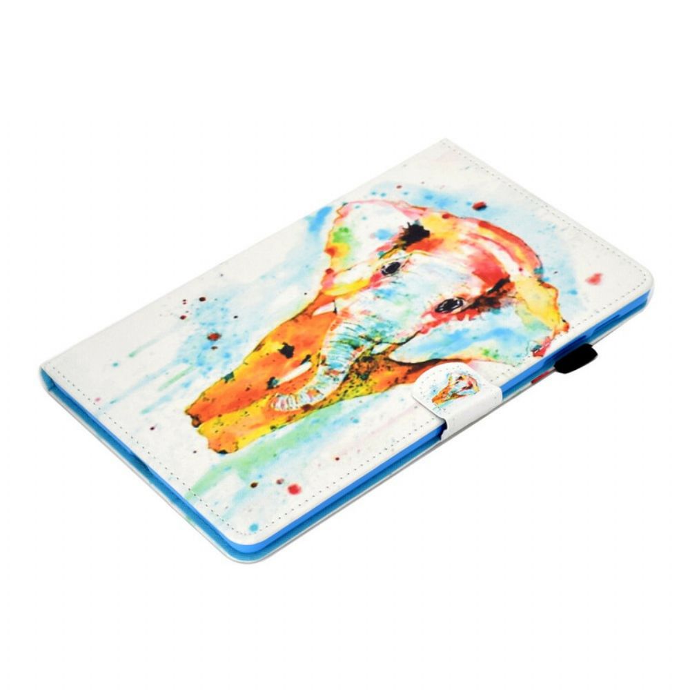 Flip Case Für Samsung Galaxy Tab S6 Lite Aquarell Elefant